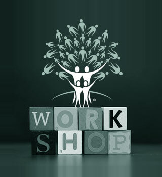 Glenn R. Matecun, PC logo on top of children's blocks spelling the words 'work shop'