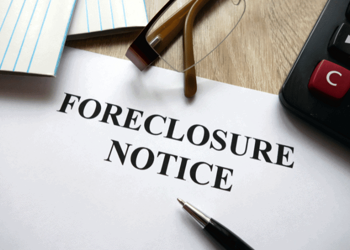 Foreclosure sign in Howell, MI