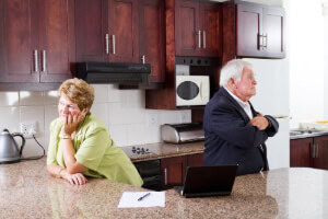 Senior Divorce couple in a house