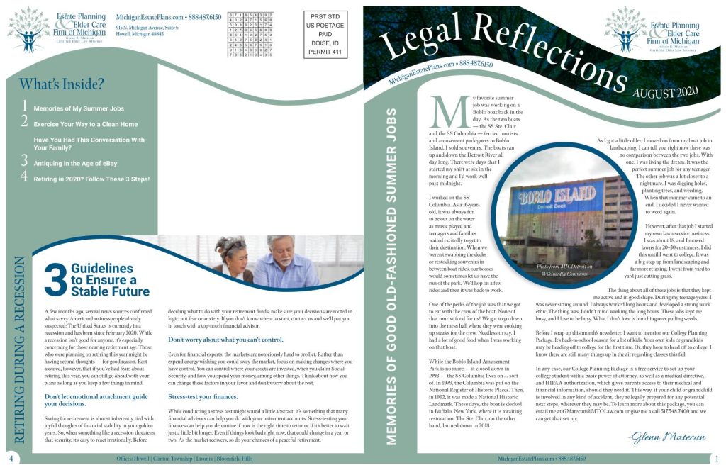 August 2020 Newsletter