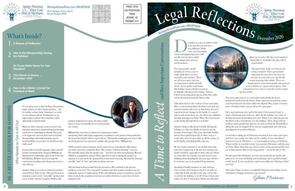 December 2020 Newsletter