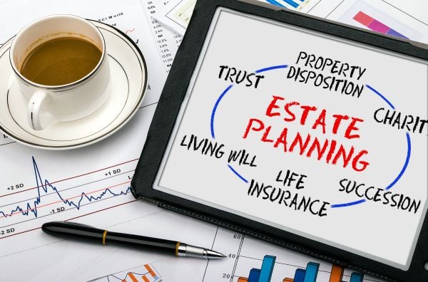 mobile device showing charitable giving as part of estate planning