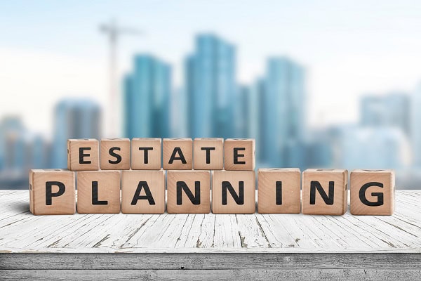 building blocks arranged to spell estate planning